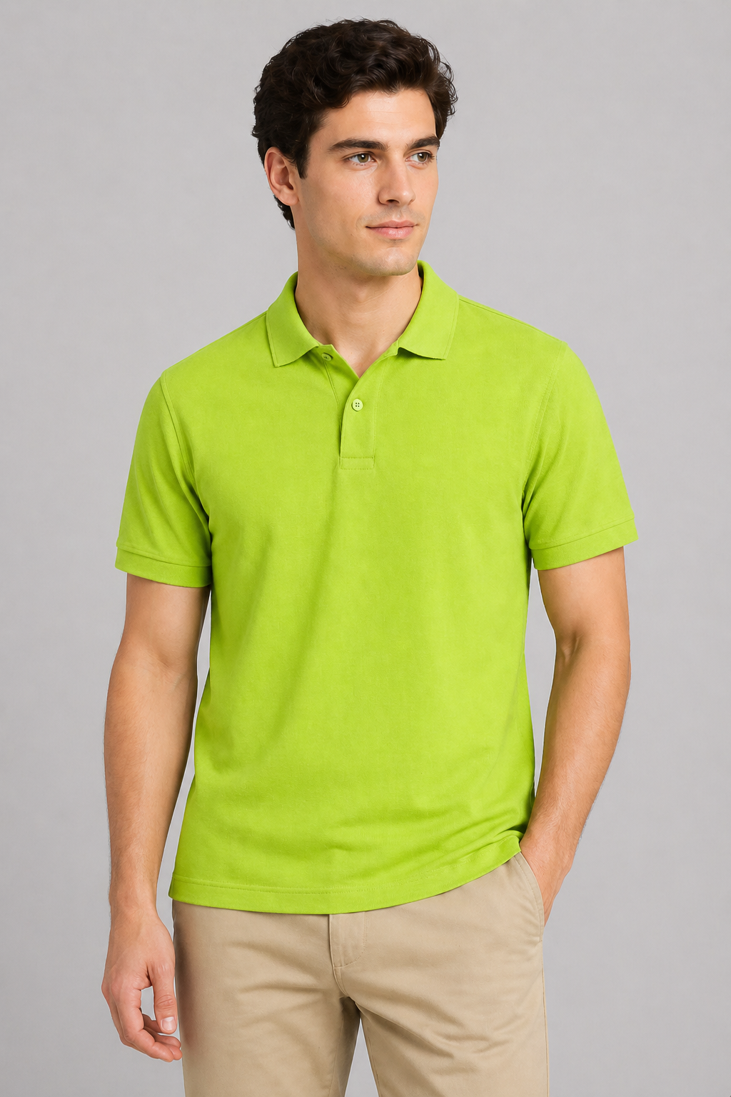 Lime Green Regular Fit Polo