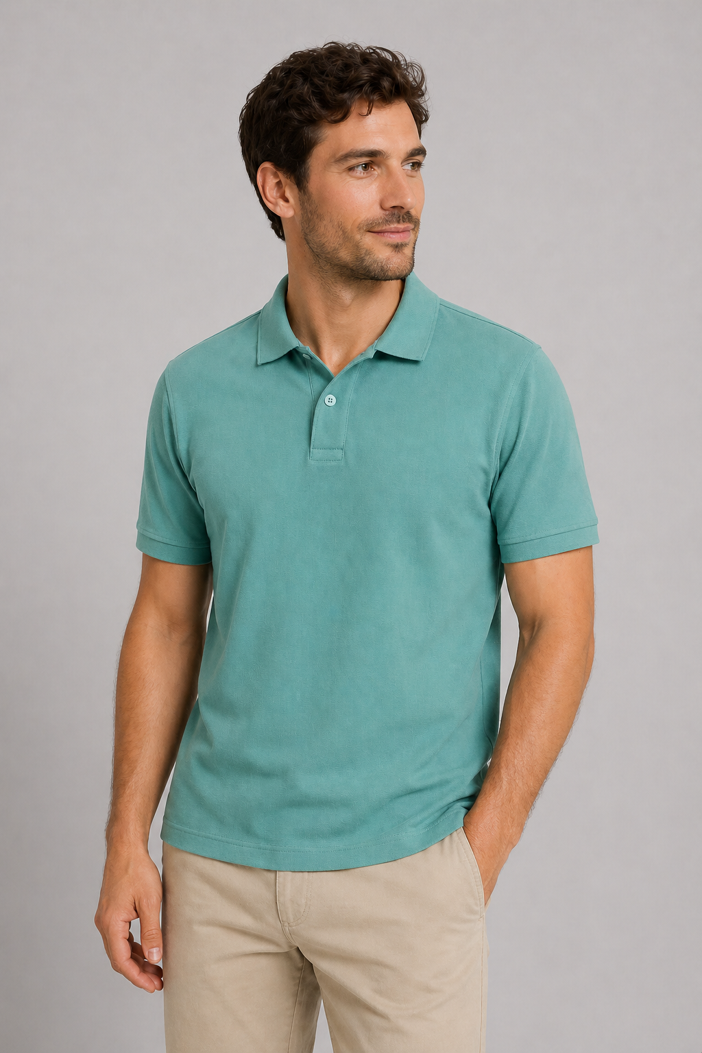 Sea Green Regular Fit Polo