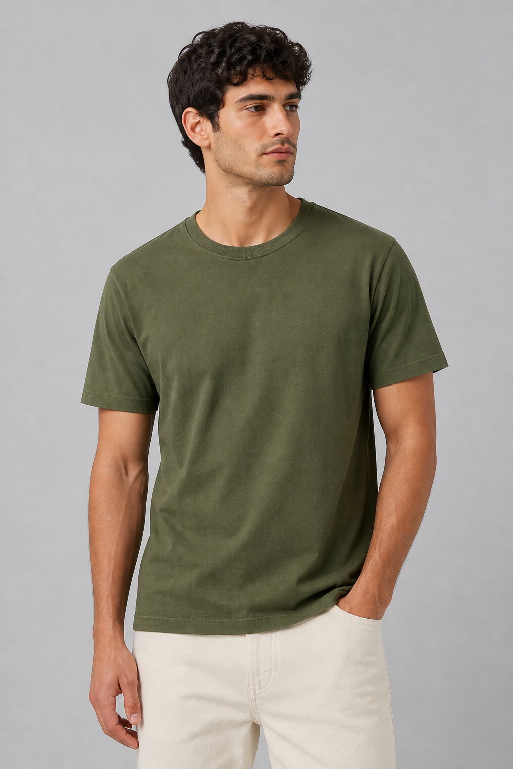 Olive Green Regular Fit T-shirt