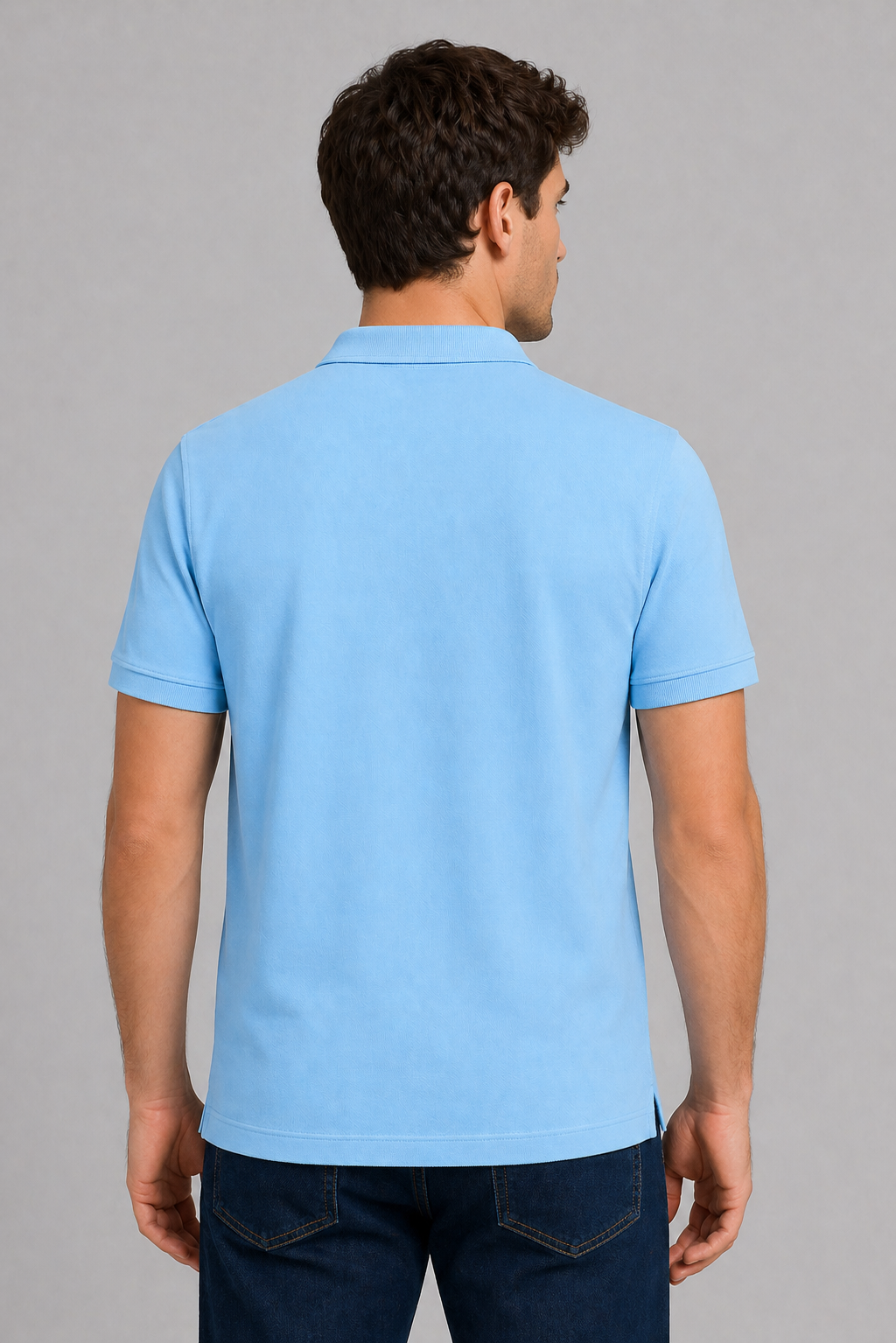 Sky Blue Regular Fit Polo