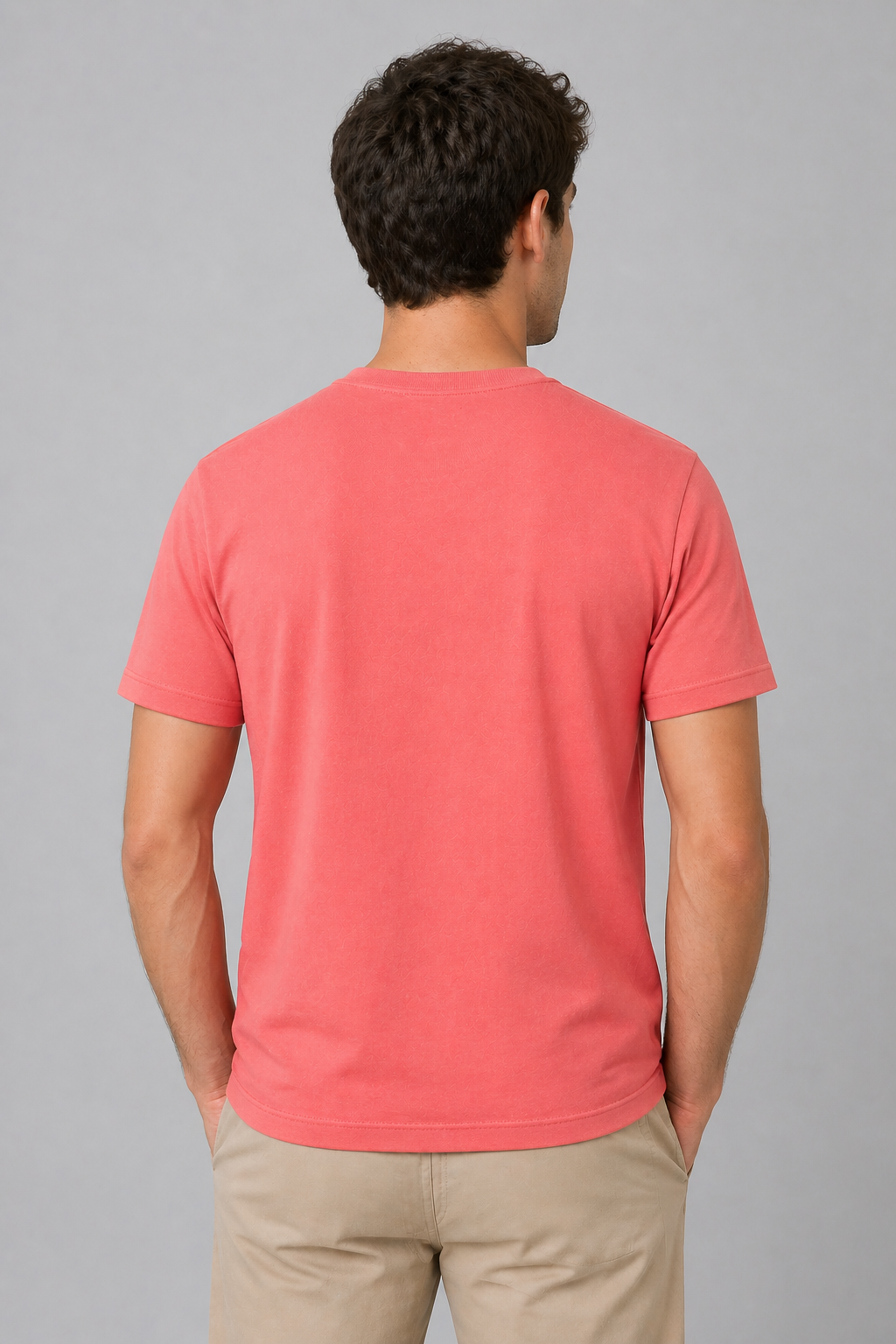 Salmon Pink Regular Fit T-shirt