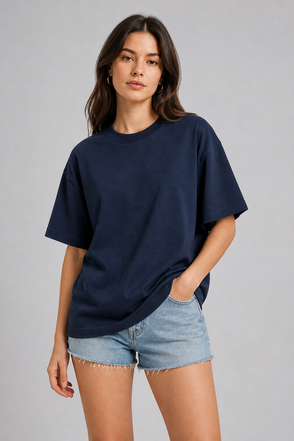 Navy Blue Oversized T-shirt