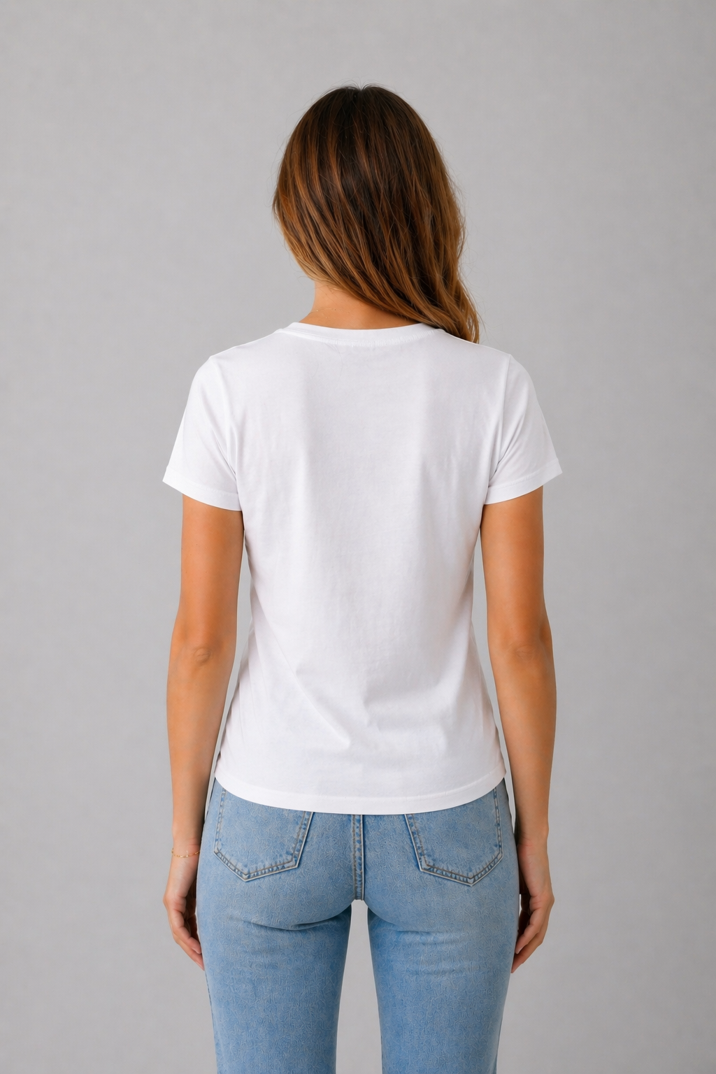 Plain white regular T-shirt