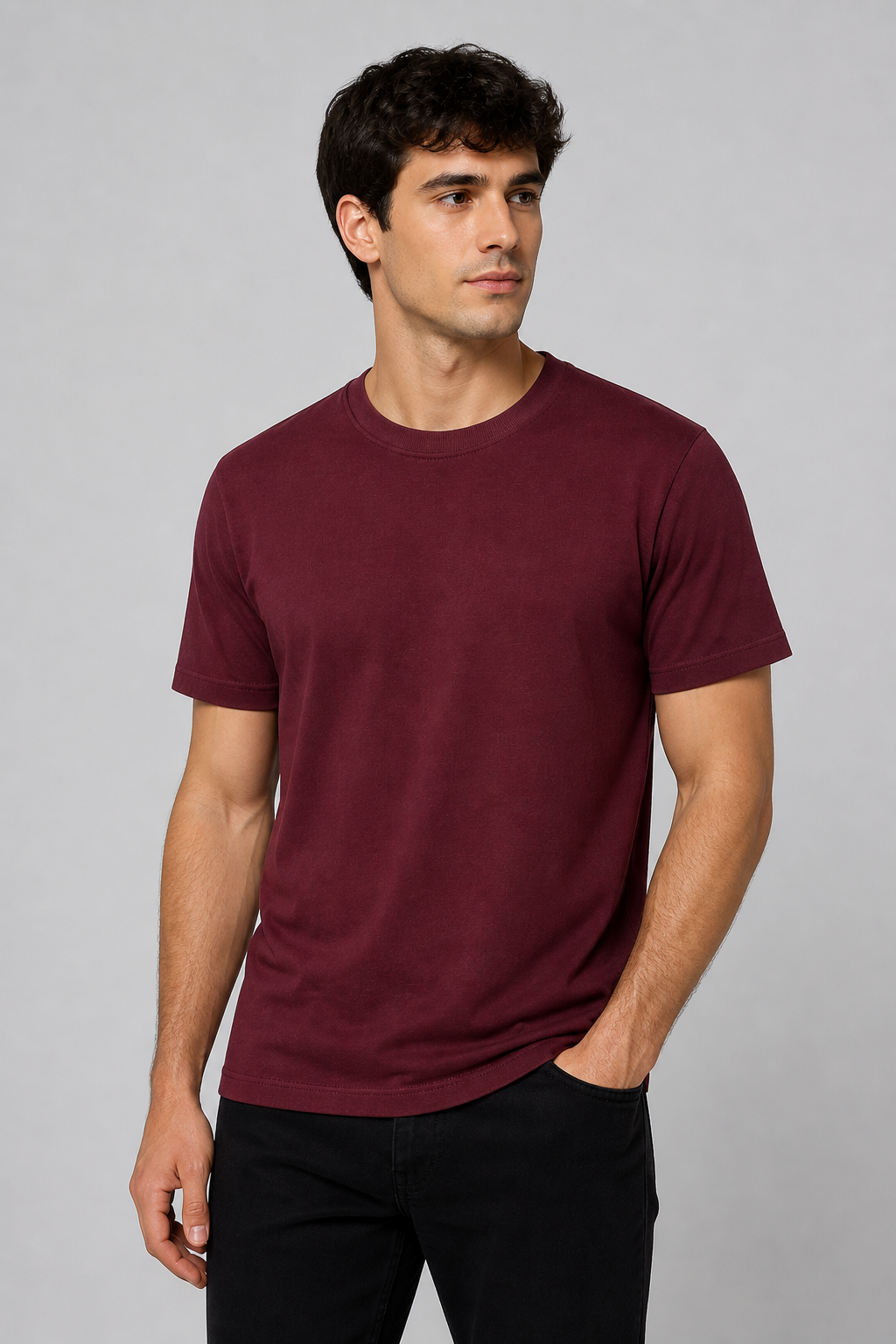 Maroon Regular Fit T-shirt