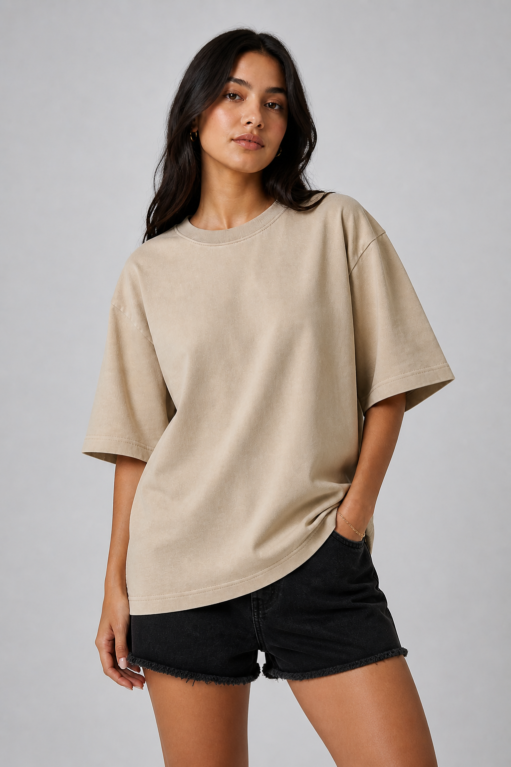 Beige Oversized T-shirt