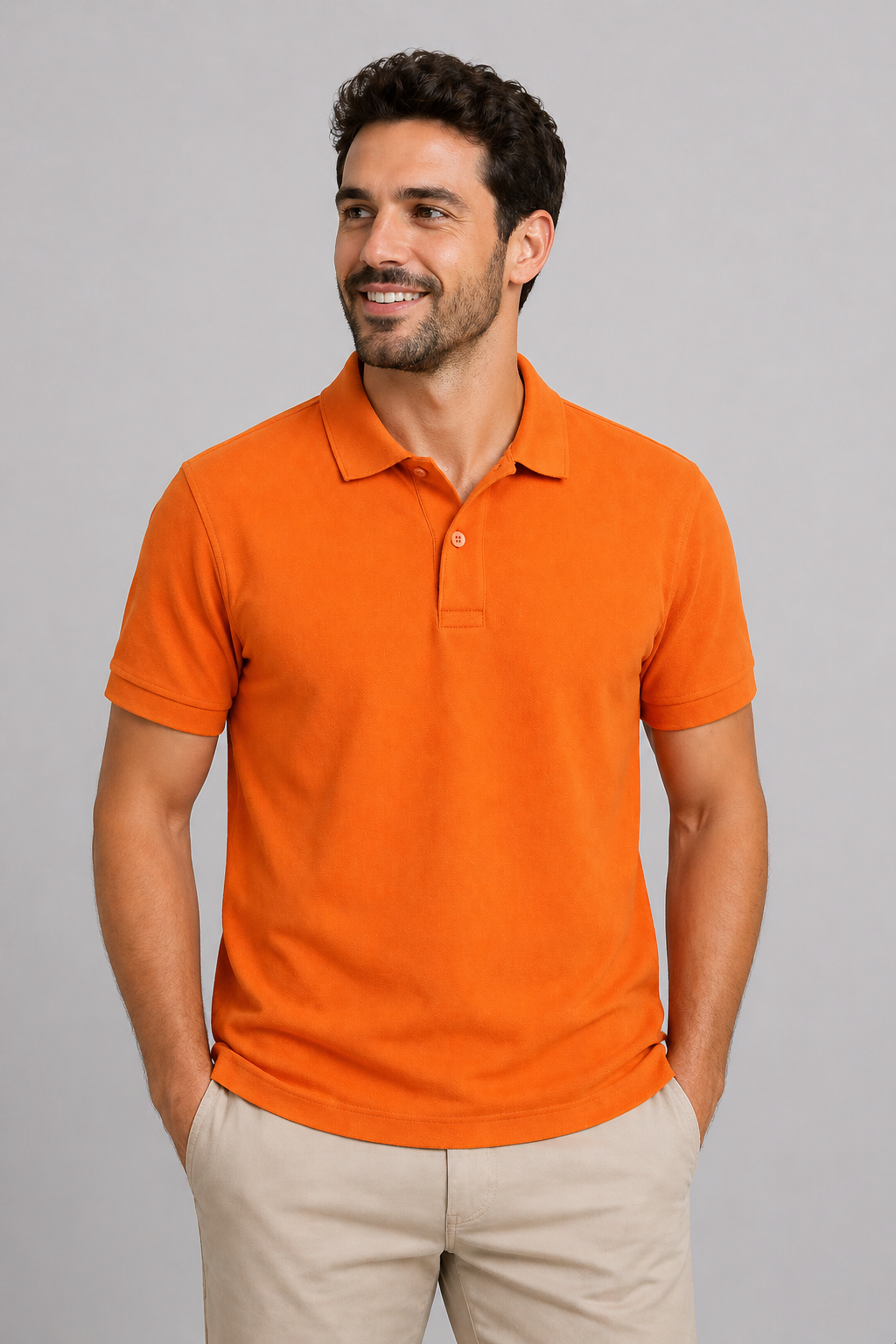Orange Regular Fit Polo