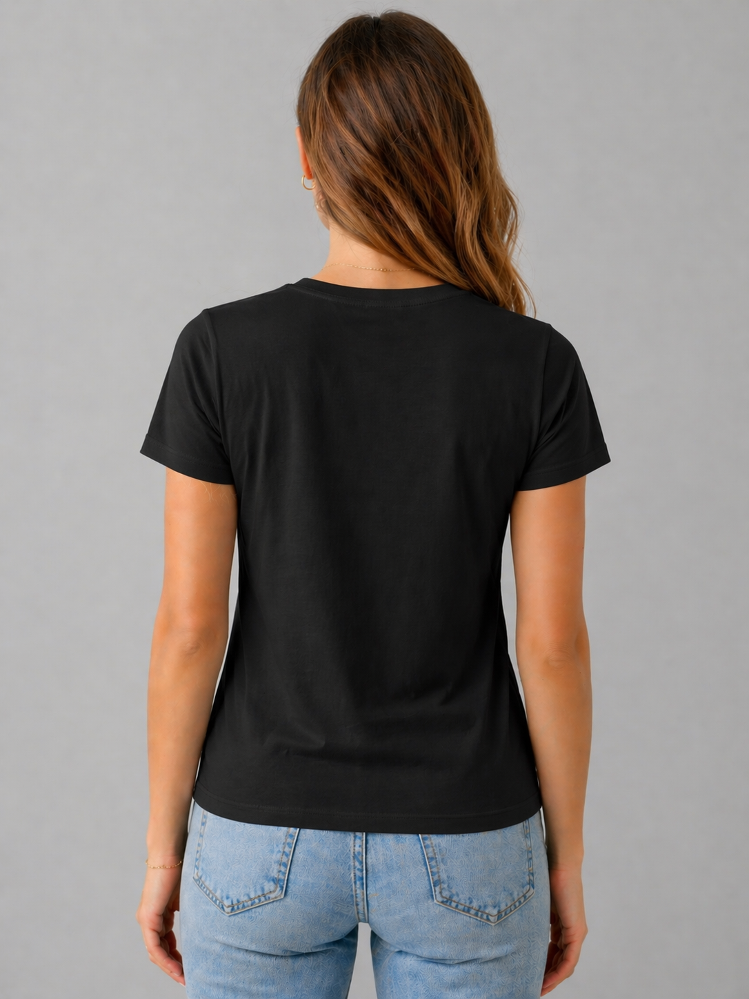 Plain black regular T-shirt