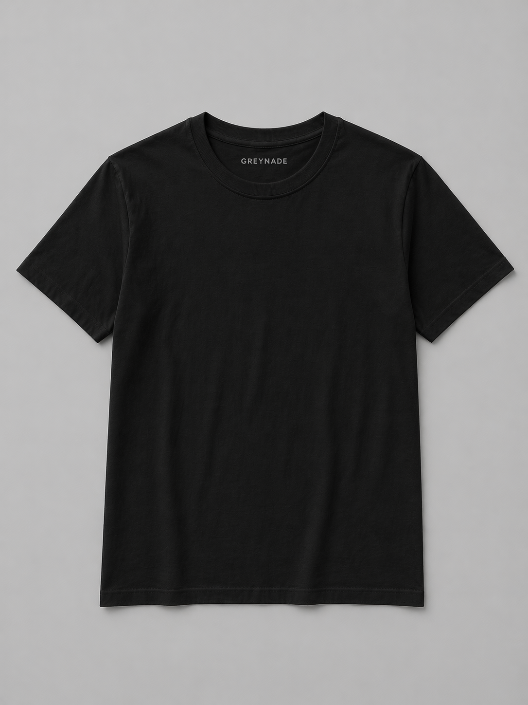 Plain black regular T-shirt