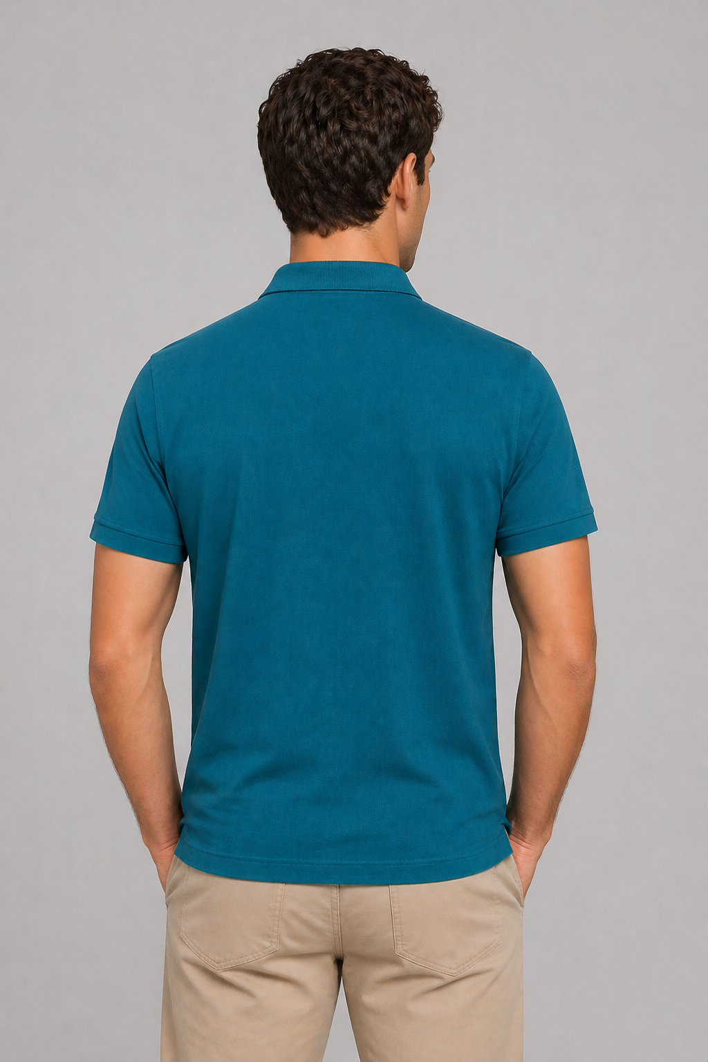 Teal Blue Regular Fit Polo